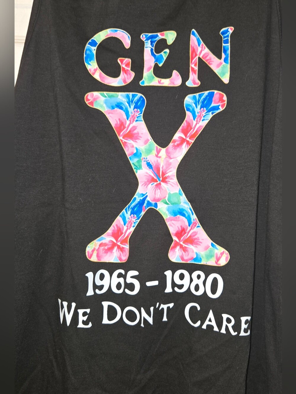 GEN X Floral Graphic Black Tank Top - Picture 2 of 4